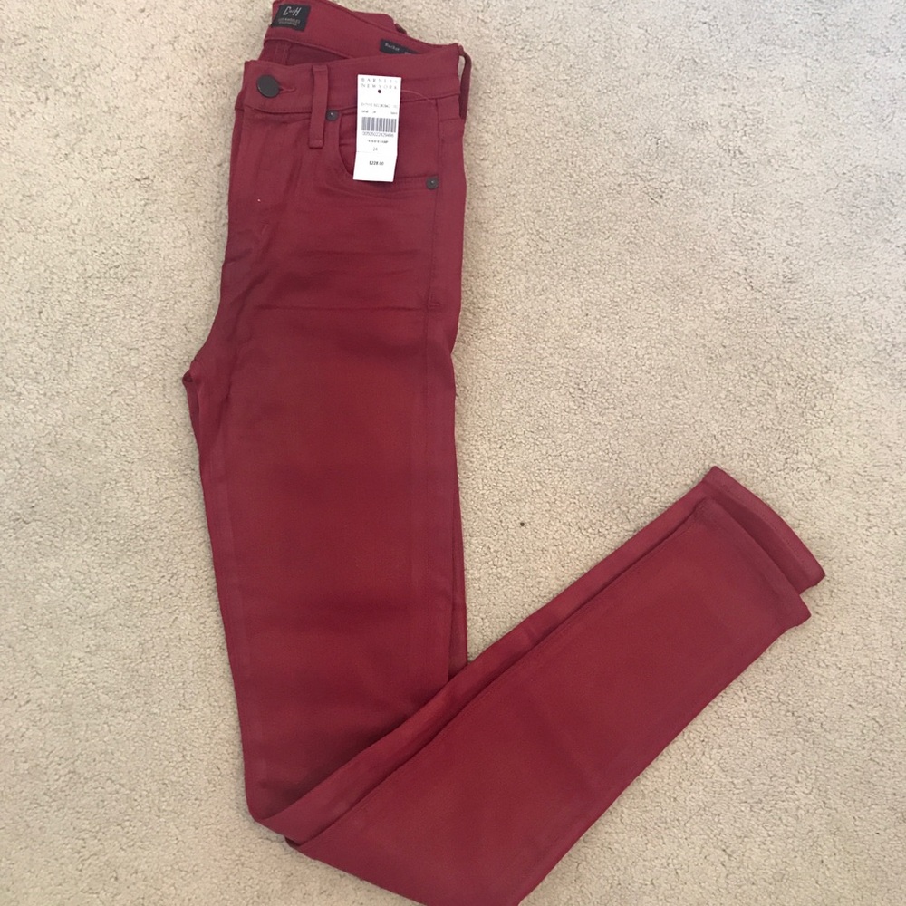 Citizens of Humanity waxed coated red jeans